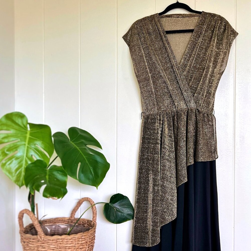 ✨ 1970s Lurex Wrap Dress ✨ - Picture 3 of 5